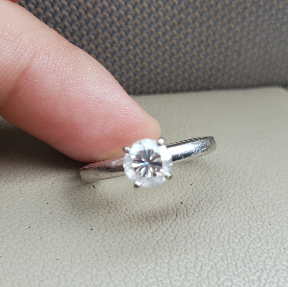 Solstice 14k Solid White Gold Ring With .6 Diamond - image 6